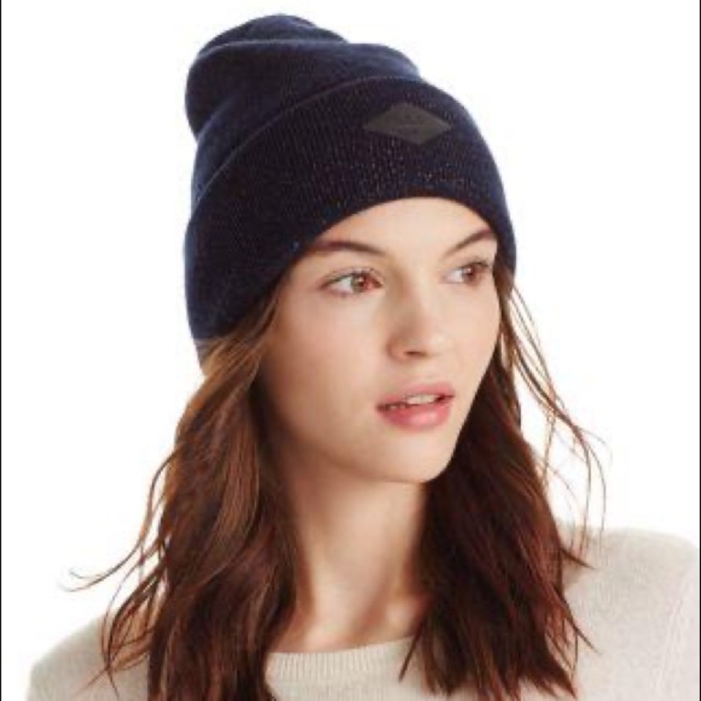 Rag & Bone Navy Glitter Beanie - LIKE NEW - worn once -